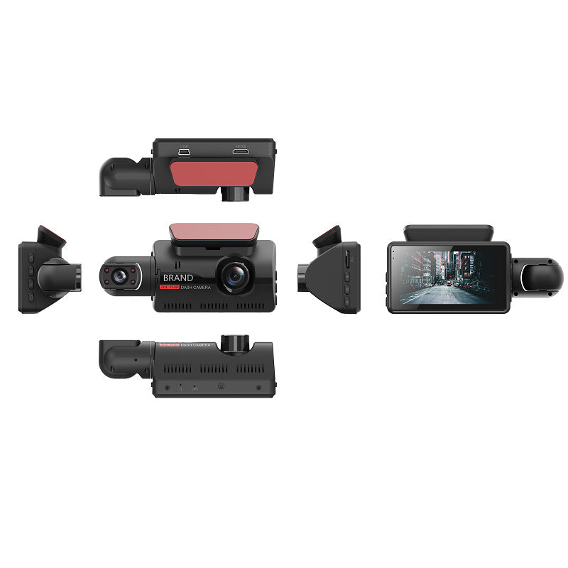 Hidden Dash Cam 3-Inch IPS Screen Front HD Rear Night Vision Recording