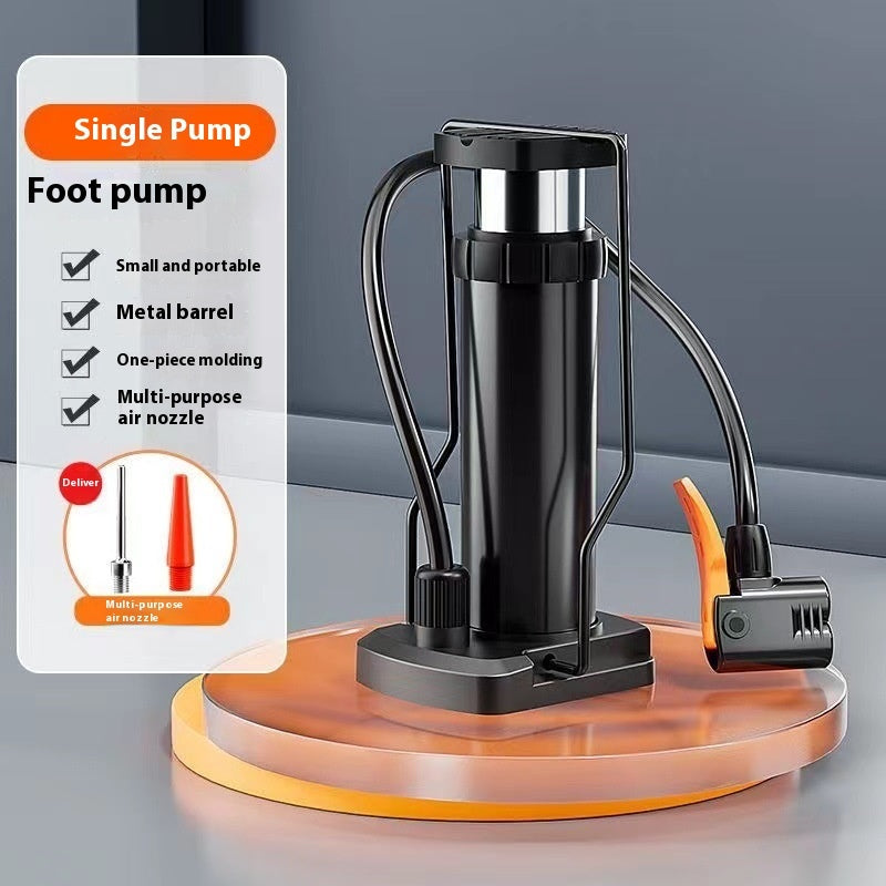 Paddle For Motorcycle High Pressure Portable Automobile Air foot pump with metal barrel and multi-purpose air nozzle.