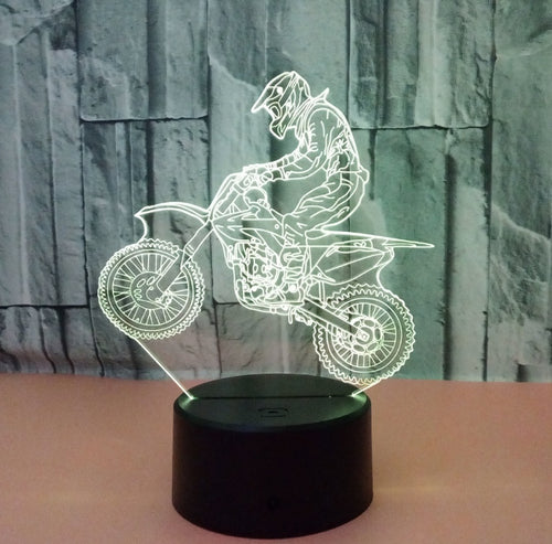3D Motorcycle LED Lamp with 7 Colors Touch Control