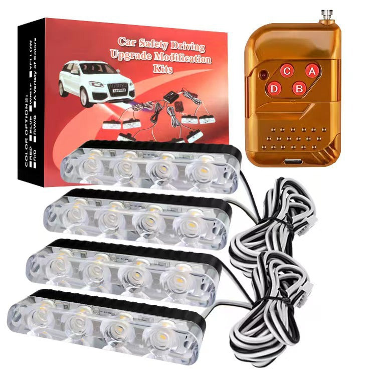 Wireless Remote Control Car Strobe Light 16LED Emergency Warning Light