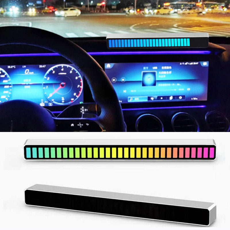 RGB Voice Activated Music Rhythm Light 32 LED Car Ambient Lamp