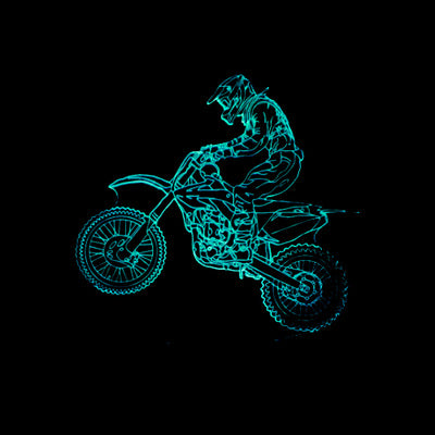 3D Motorcycle LED Lamp with 7 Colors Touch Control
