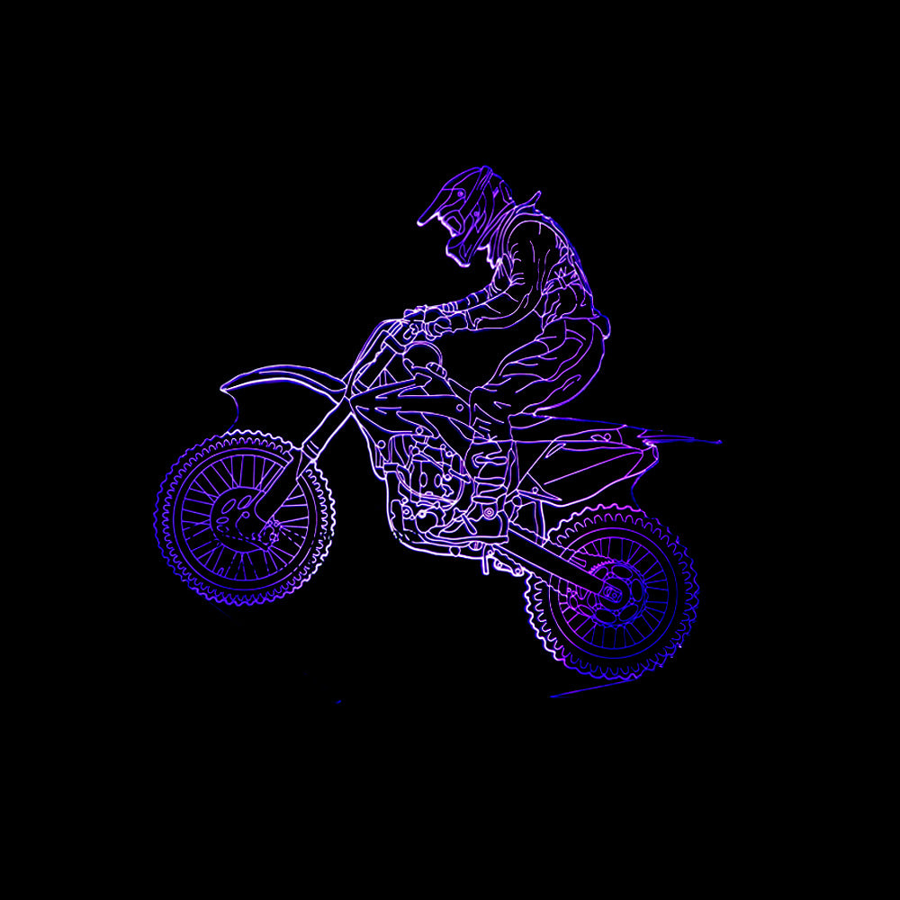3D Motorcycle LED Lamp with 7 Colors Touch Control