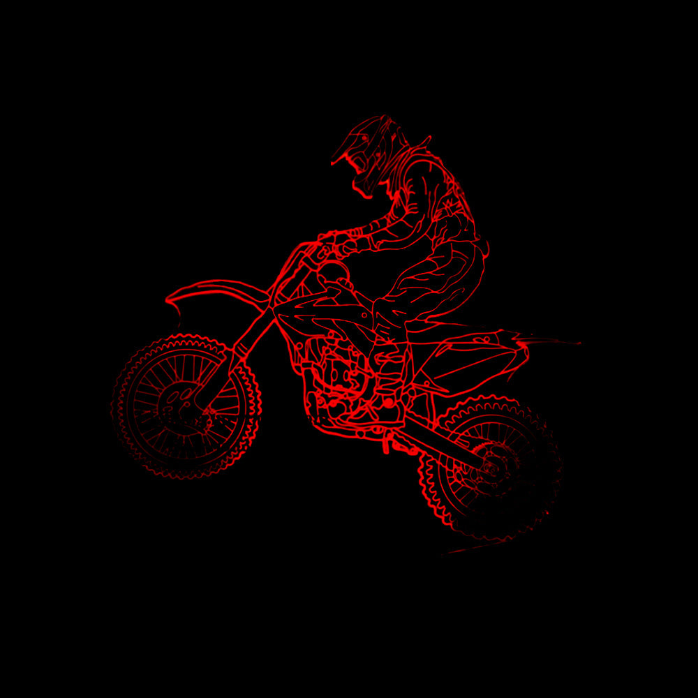 3D Motorcycle LED Lamp with 7 Colors Touch Control