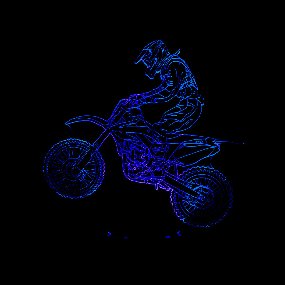 3D Motorcycle LED Lamp with 7 Colors Touch Control