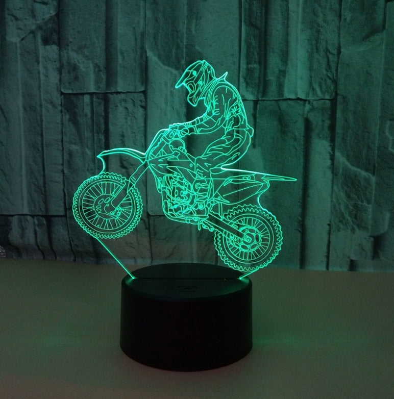 3D Motorcycle LED Lamp with 7 Colors Touch Control