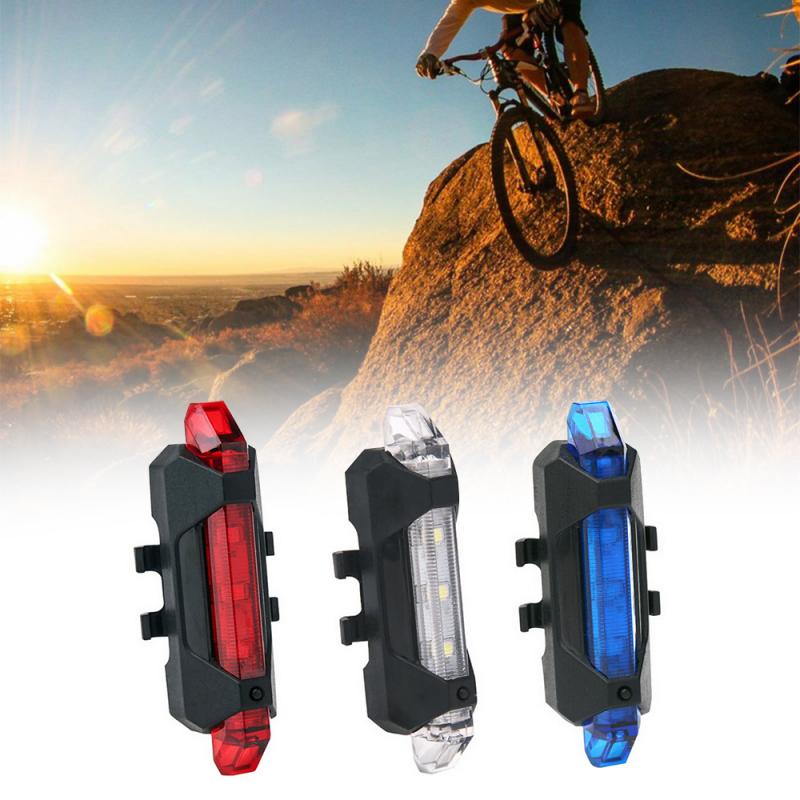 USB Rechargeable Bike Bicycle LED Light Front & Rear Safety Set