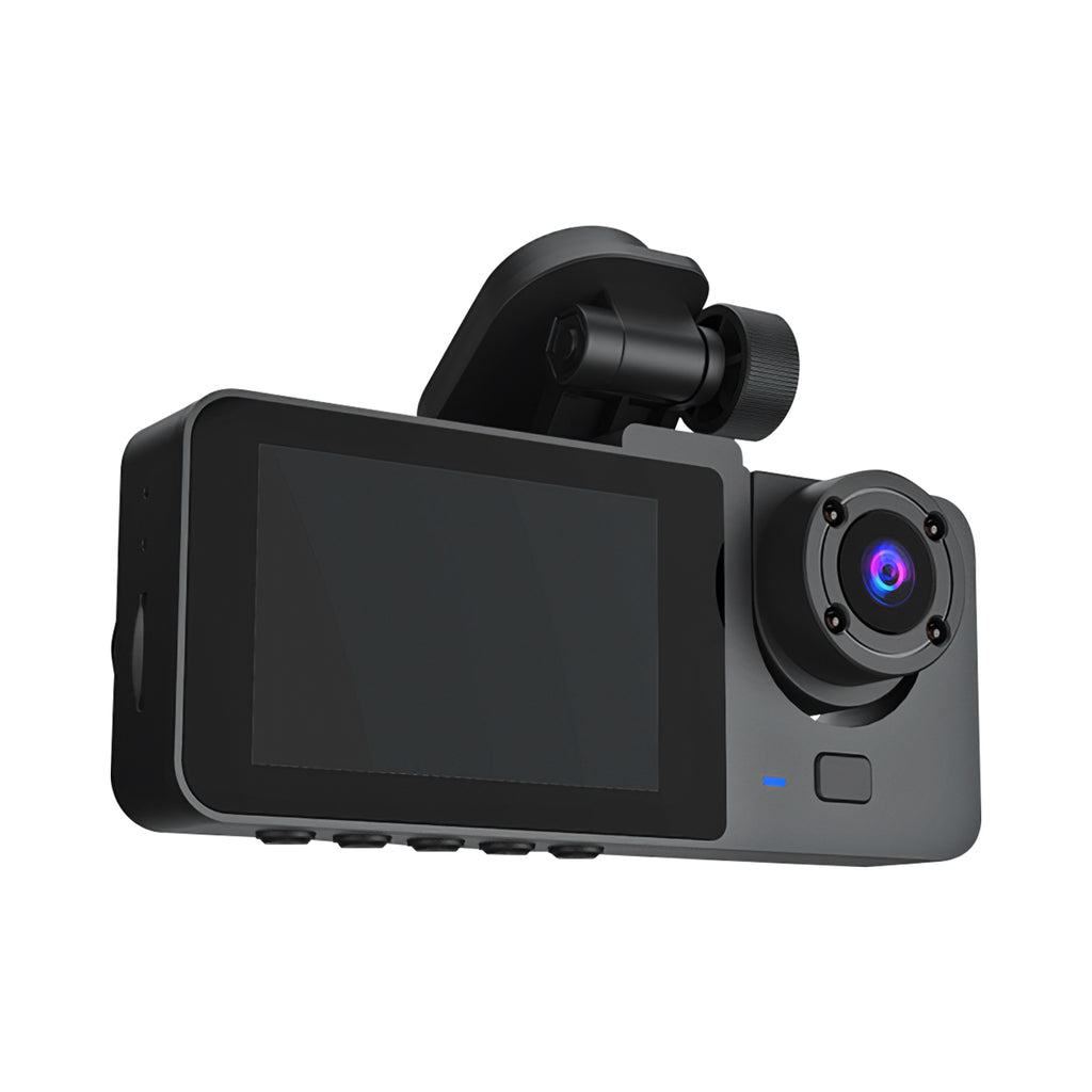 3 Channel Dash Cam Front Inside Rear Car DVR Recorder