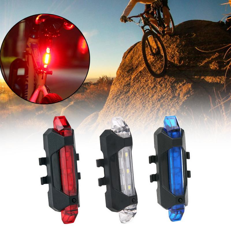 USB Rechargeable Bike Bicycle LED Light Front & Rear Safety Set