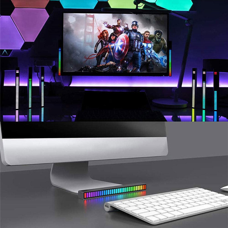 RGB Voice Activated Music Rhythm Light 32 LED Car Ambient Lamp